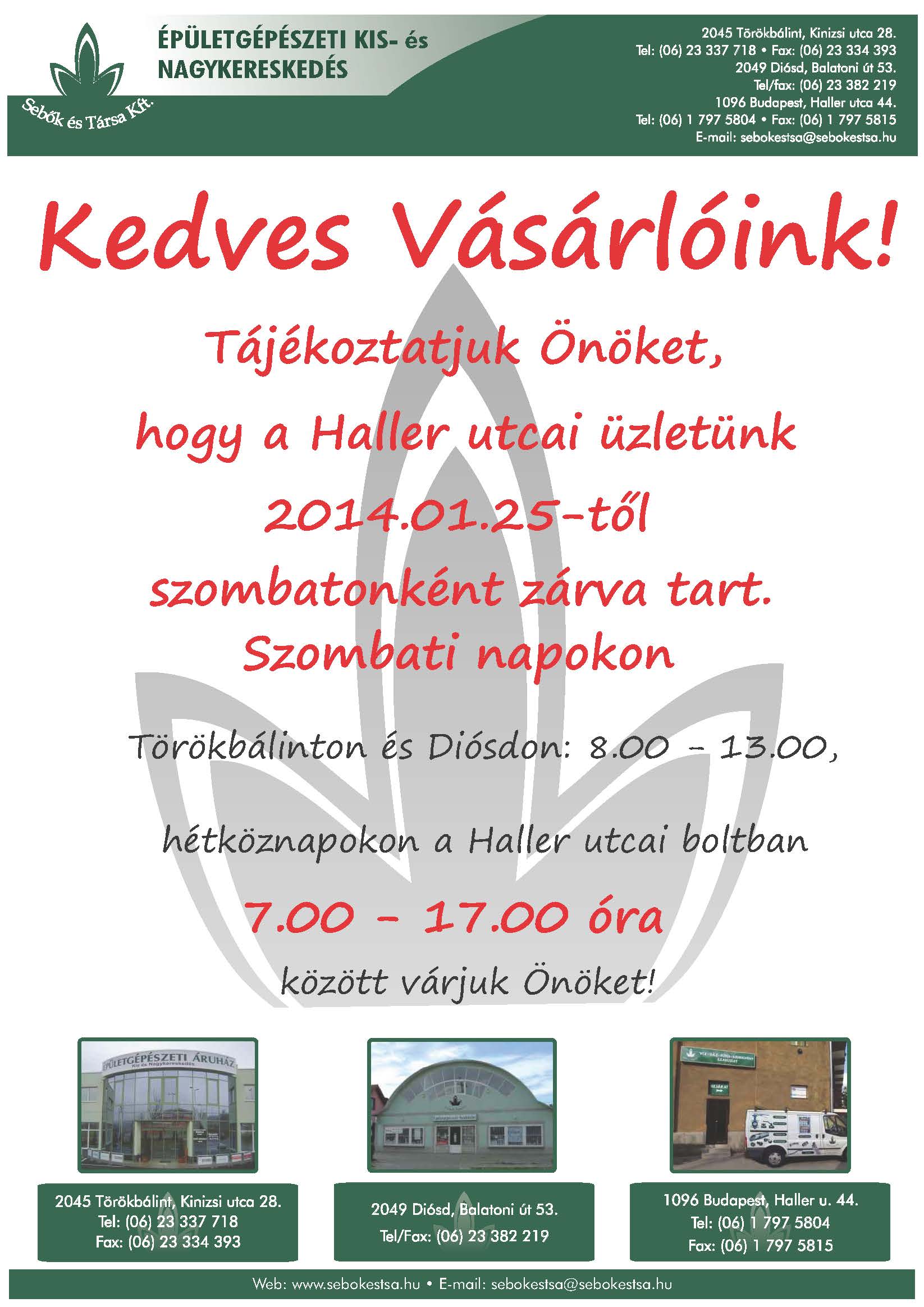 Haller szombat zarva