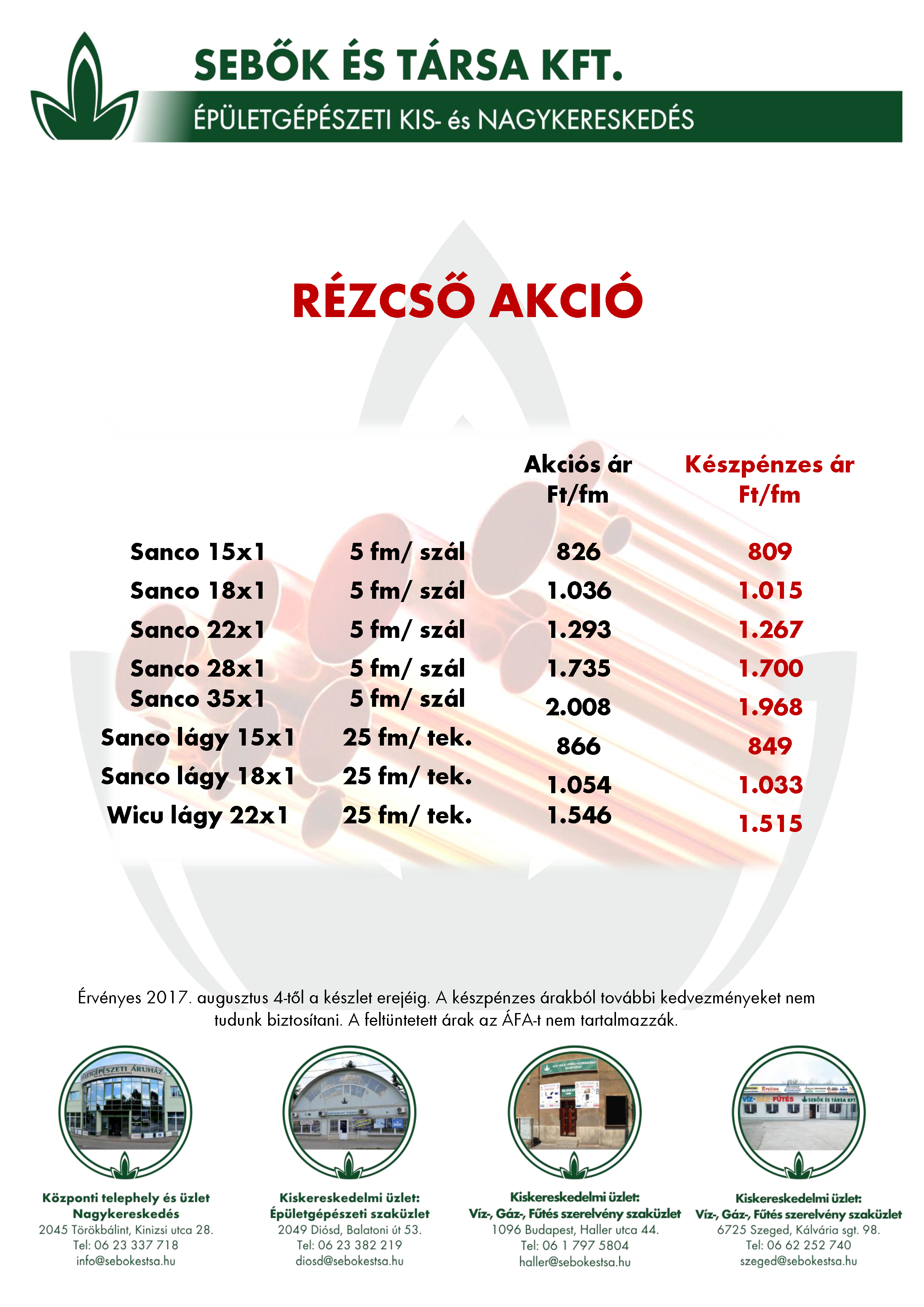 Rézcső akció 2017.08.04