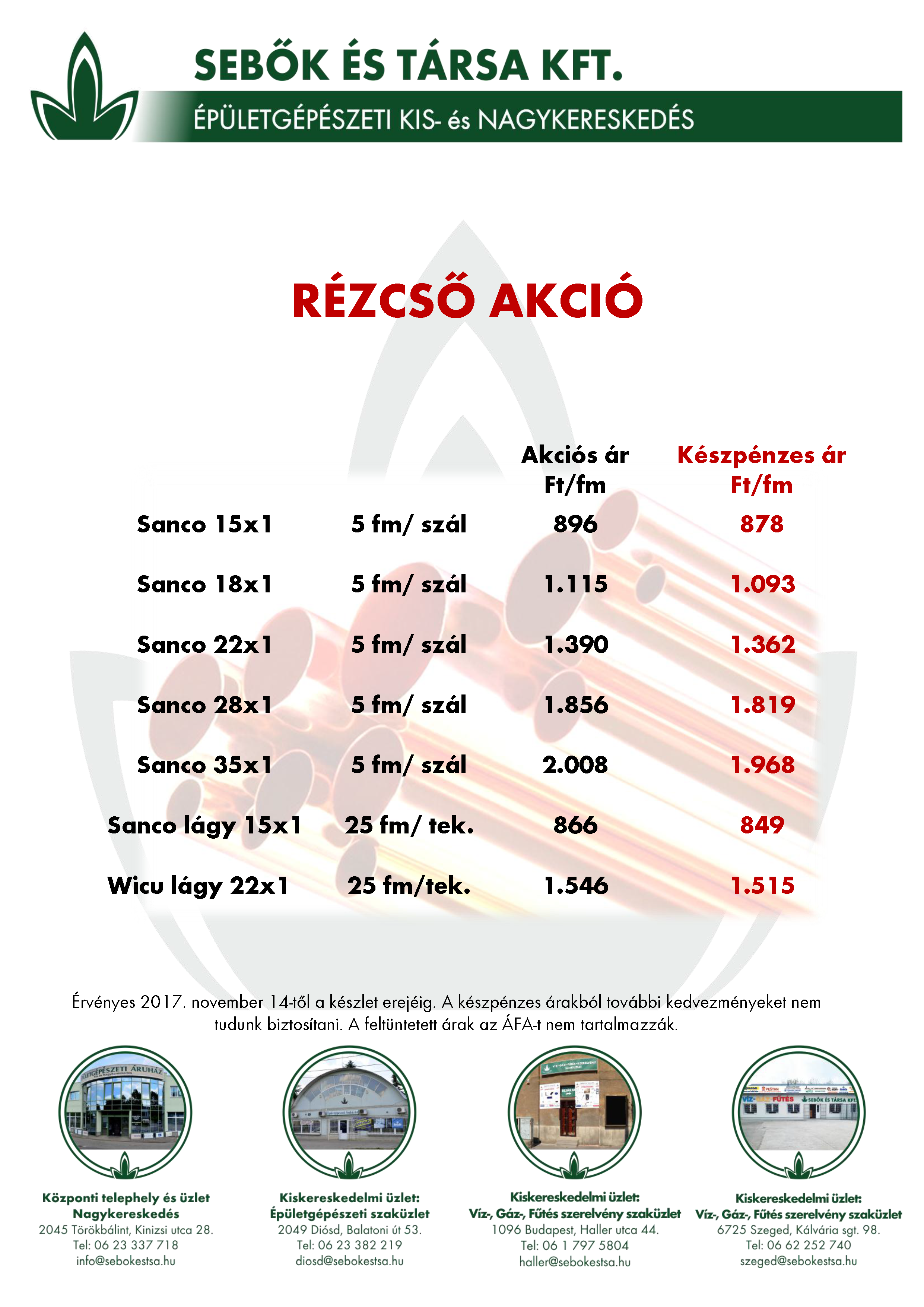 Rézcső akció 2017.11.14